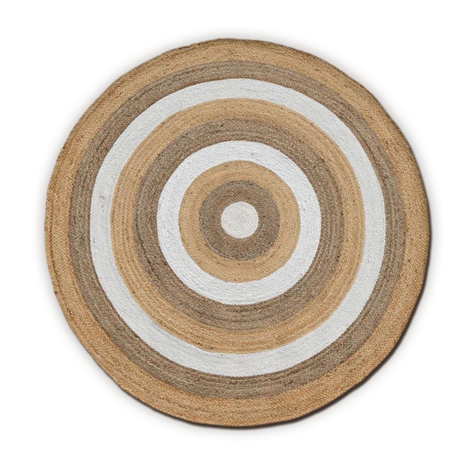 HANIESTA Round Jute Rug 200x200 cm, Orbit Handmade Natural Jute Area Rug, Small Circle Rug for Living Room, Bedroom, Hallway & Entryway — image 1