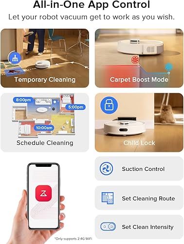 Miniatura 7 de roborock Q7 L5 Robot Aspiradora y Trapeador Combo, Succión de 8,000 Pa, actualizado desde Q5 Pro, sistema dual antienredos, navegación LiDAR, zonas