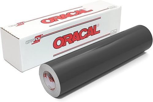 Oracal 651 Rollo de vinilo brillante de 12 pulgadas por 150 pies, color gris oscuro