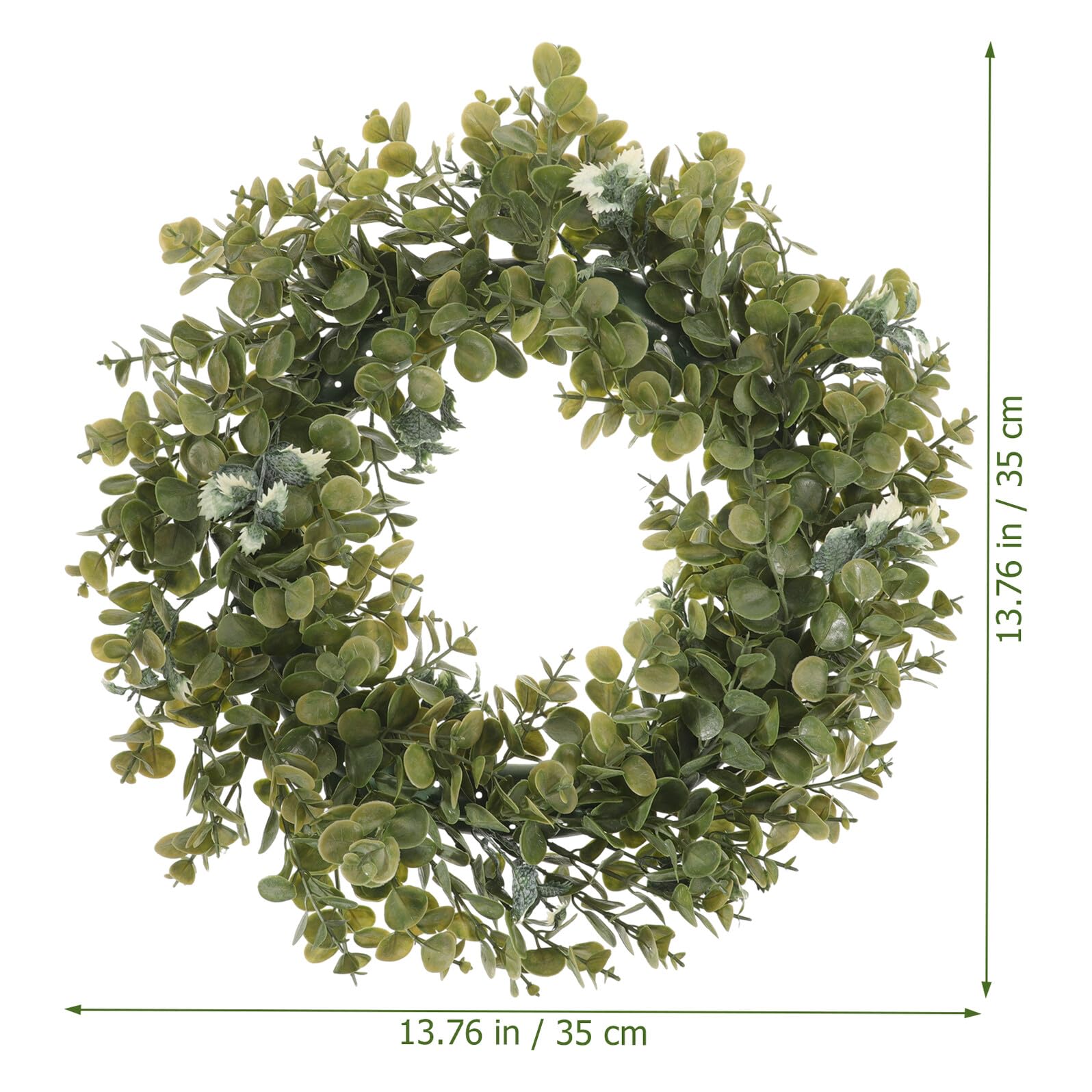 Corona di Eucalipto Artificiale Verde Ghirlanda Finta per Porta e Parete Decorazione Simulata Elegante per Matrimoni Casa e Negozi Aspetto Naturale e Duraturo
