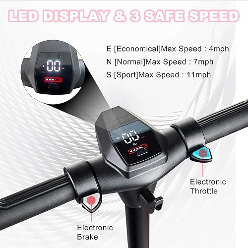 Miniatura 2 de Scooter eléctrico para niños de 6 a 12 años, motor de 150 W, 4711 mph, 60 minutos de tiempo de conducción, velocidad ajustable, pantalla LED, luces