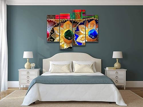 Miniatura 2 de Lienzo decorativo para pared, cuadros para fiestas, sombreros mexicanos coloridos, sombreros, Ciudad de México, obras de arte modernas, pósteres