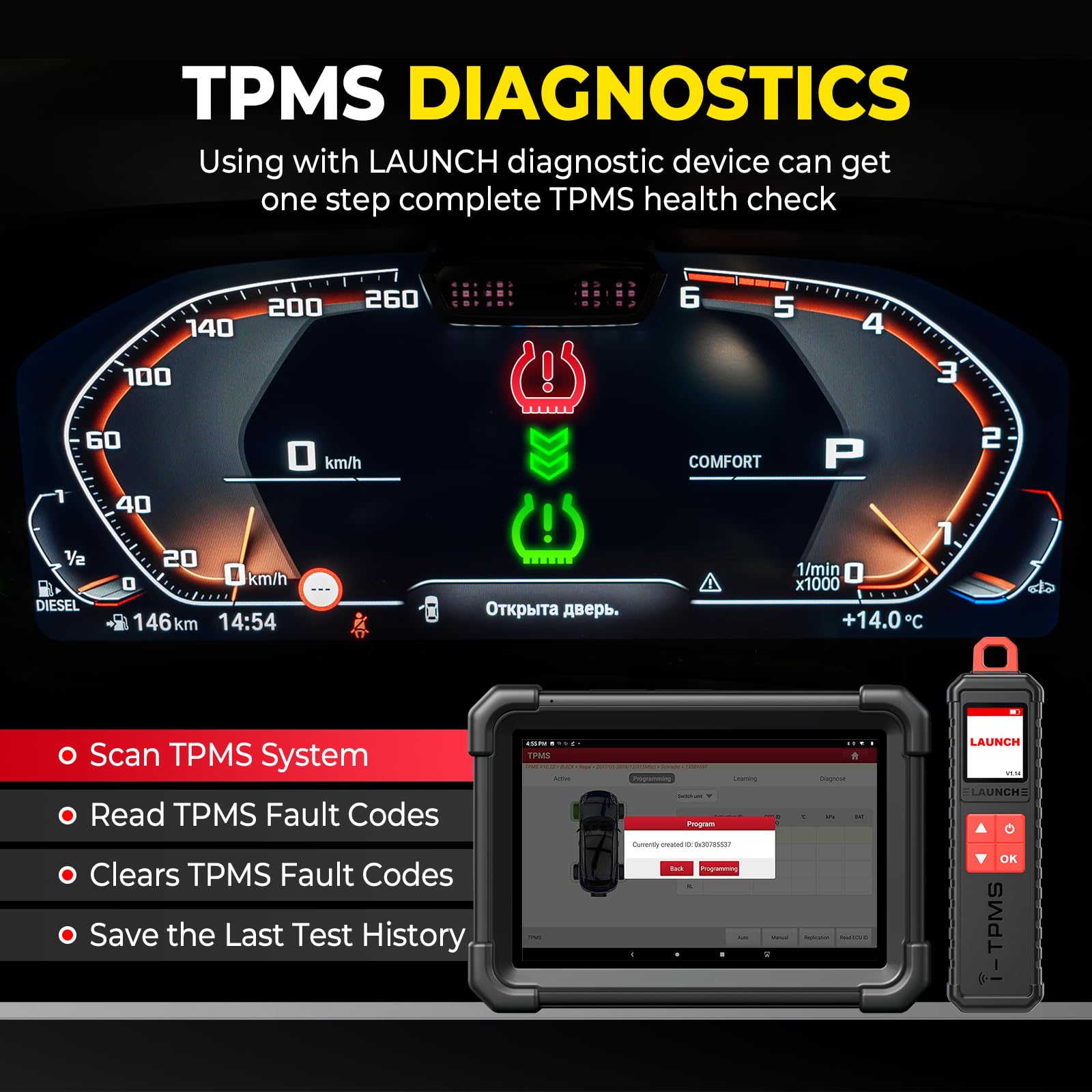 LAUNCH X431 I-TPMS Tire Pressure TPMS Handheld Detector X431 I-TPMS