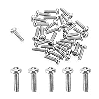 Vista 210 de MroMax 30 tornillos de máquina Phillips de cabeza plana M2 x 0.197 in, acero inoxidable 304 18-8, rosca completa, tornillos de cabeza cruzada gris