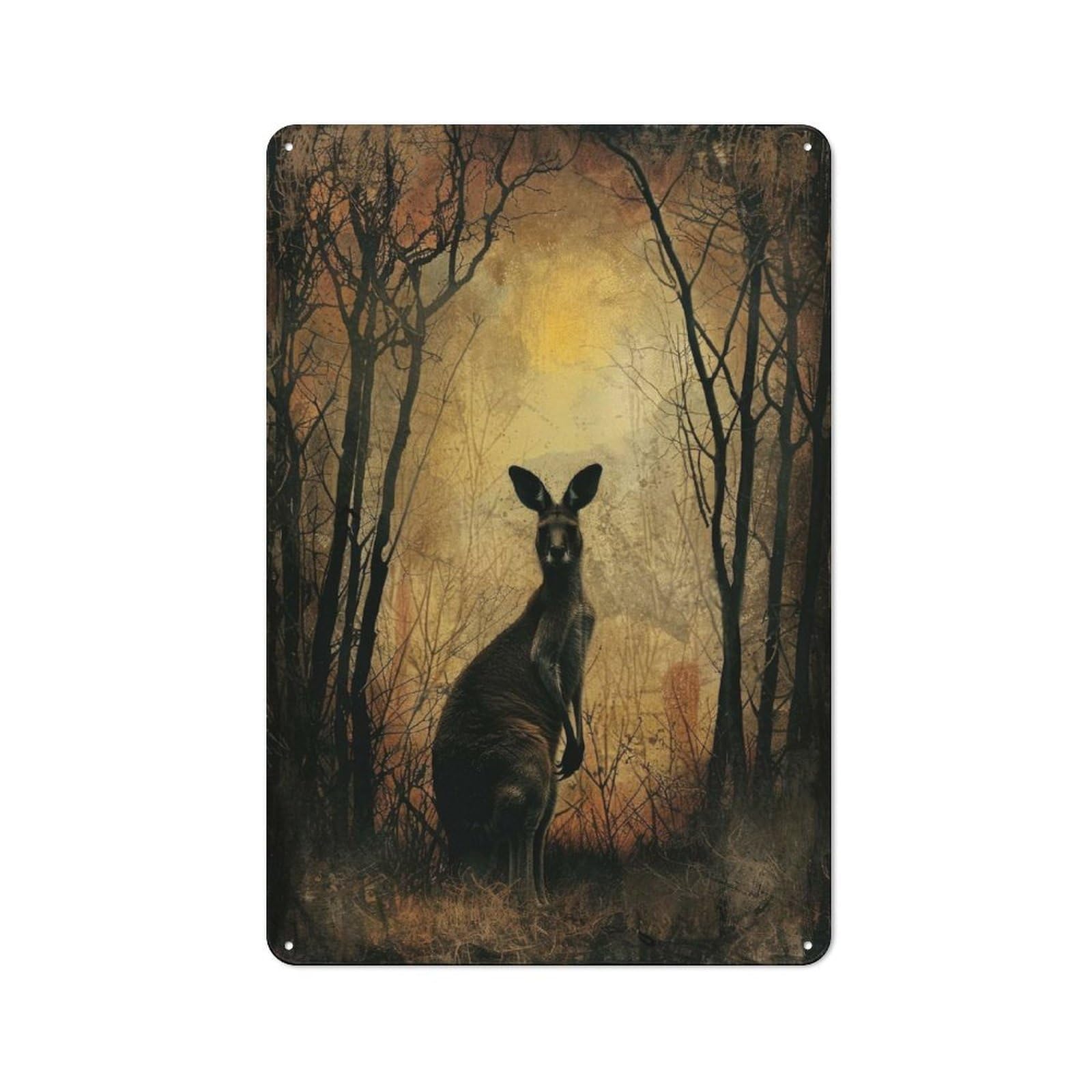 Desolate Kangaroo Cottage Metal Wall Decor 30x20cm, Shed Metal Sign for Patio Bar, Workshop, Shed Or Kitchen