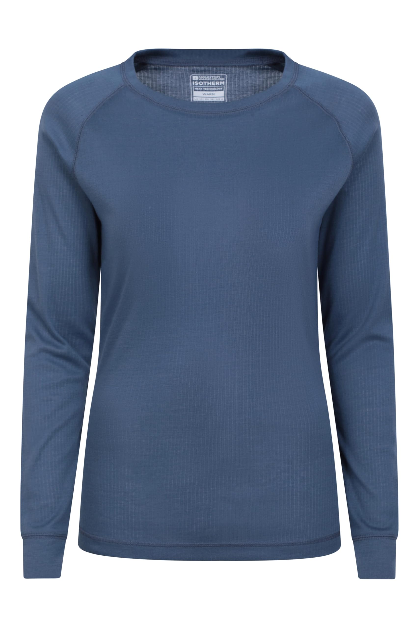 Mountain Warehouse Women's Talus Baselayer Top Long Sleeve Thermal Sweater in Mid Blue | Size: 20