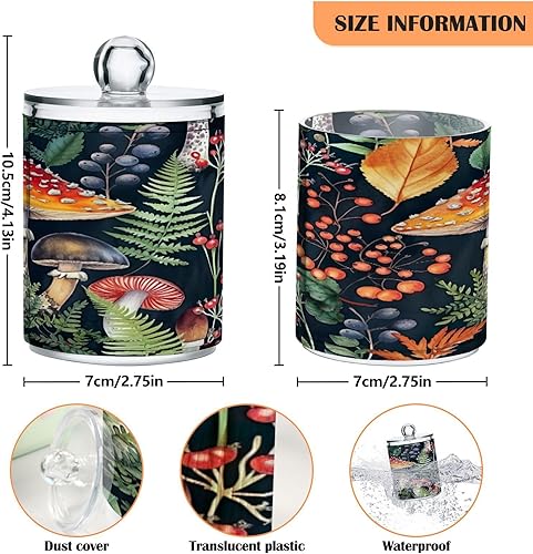 Miniatura 3 de Kigai Soporte de hojas de hongos  Tarros de plástico transparente de 14 onzas para boticario, organizador de recipientes de baño, tarro de