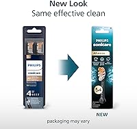 Vista 2 de Philips Sonicare A3 All-in-One - Cabezales de cepillo de dientes eléctricos de repuesto genuino, negro, paquete de 4 unidades de suministro para un