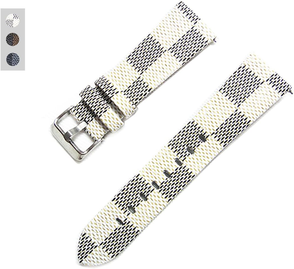 2018 New Universal 22mm Fashion Trend Leisure Brand Leather Watch Band Top Replacement Bracelet Men's Women's Watch Strap - 4PCS Spring Switch Pins (White 22mm)