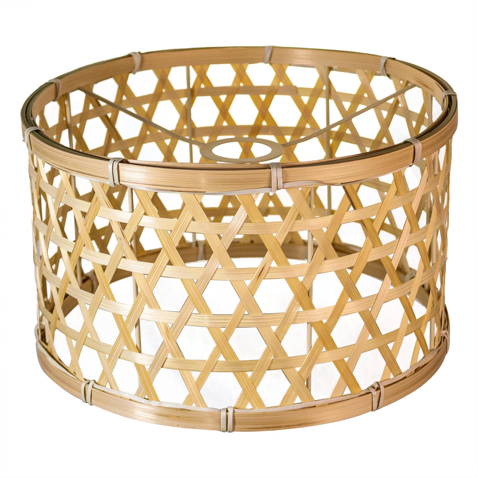 Osasy Paralume in rattan, bambù, vimini naturale, diametro 30,5 cm, cesto rotondo