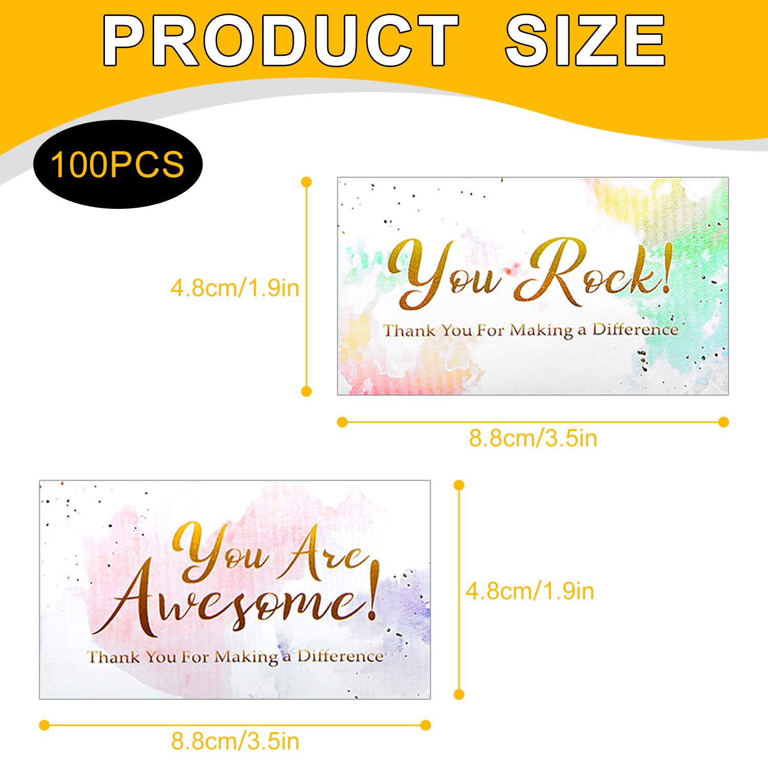 Bojueshaw 100pcs Colourful Appreciation Cards,You Are Awesome Card,Personalised Paper Appreciation for Employee Doctor Teacher - Image 2