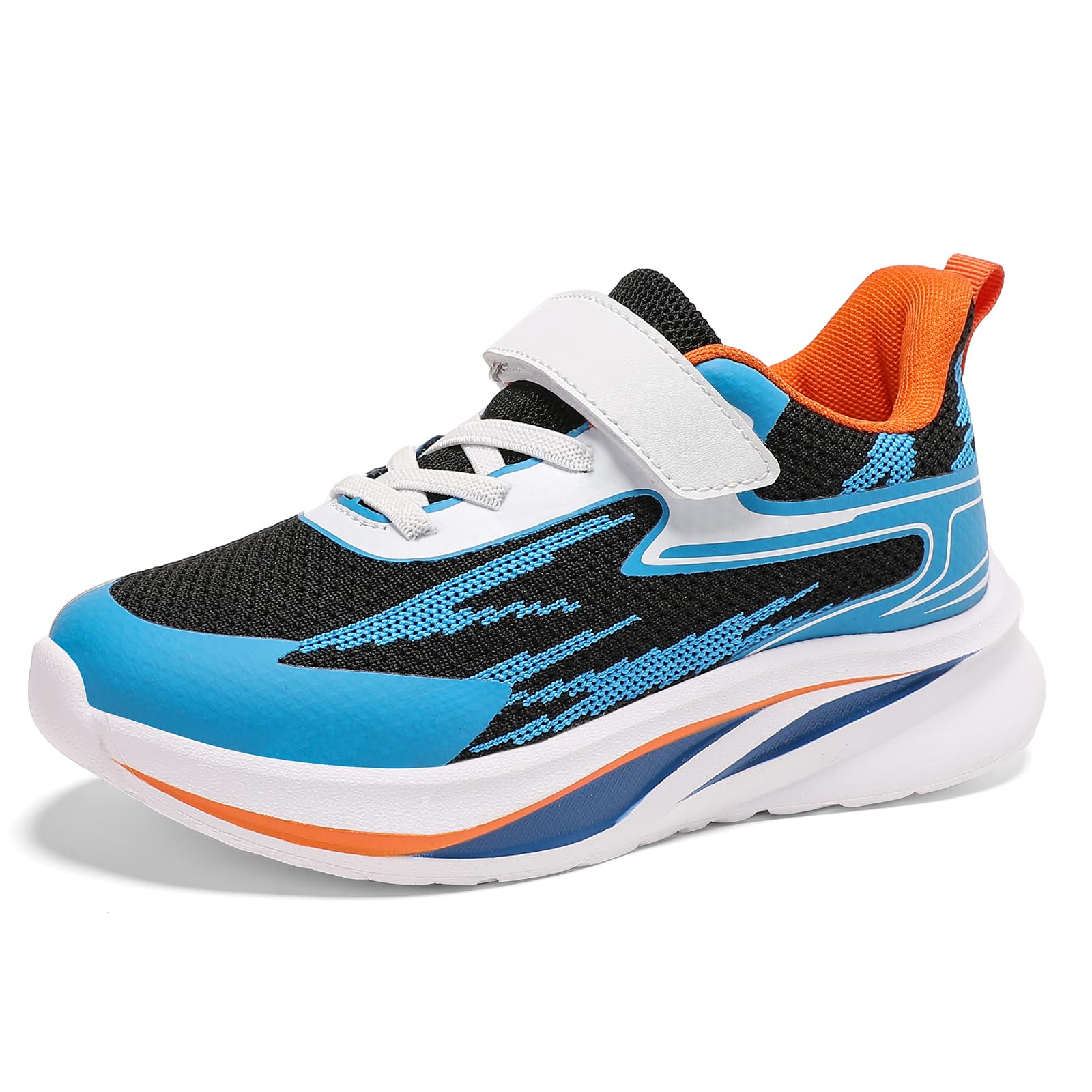 Basket Enfant Garcon Basket Fille Sneakers Running Chaussure Enfant Garçon Respirant Chaussures de Marche Chaussure Noir Bleu 36EU