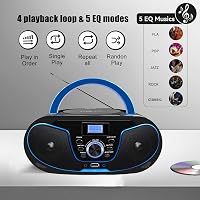 LONPOO Hordozható CD Lejátszó Bluetooth Rádió USB Stereo Boombox 7