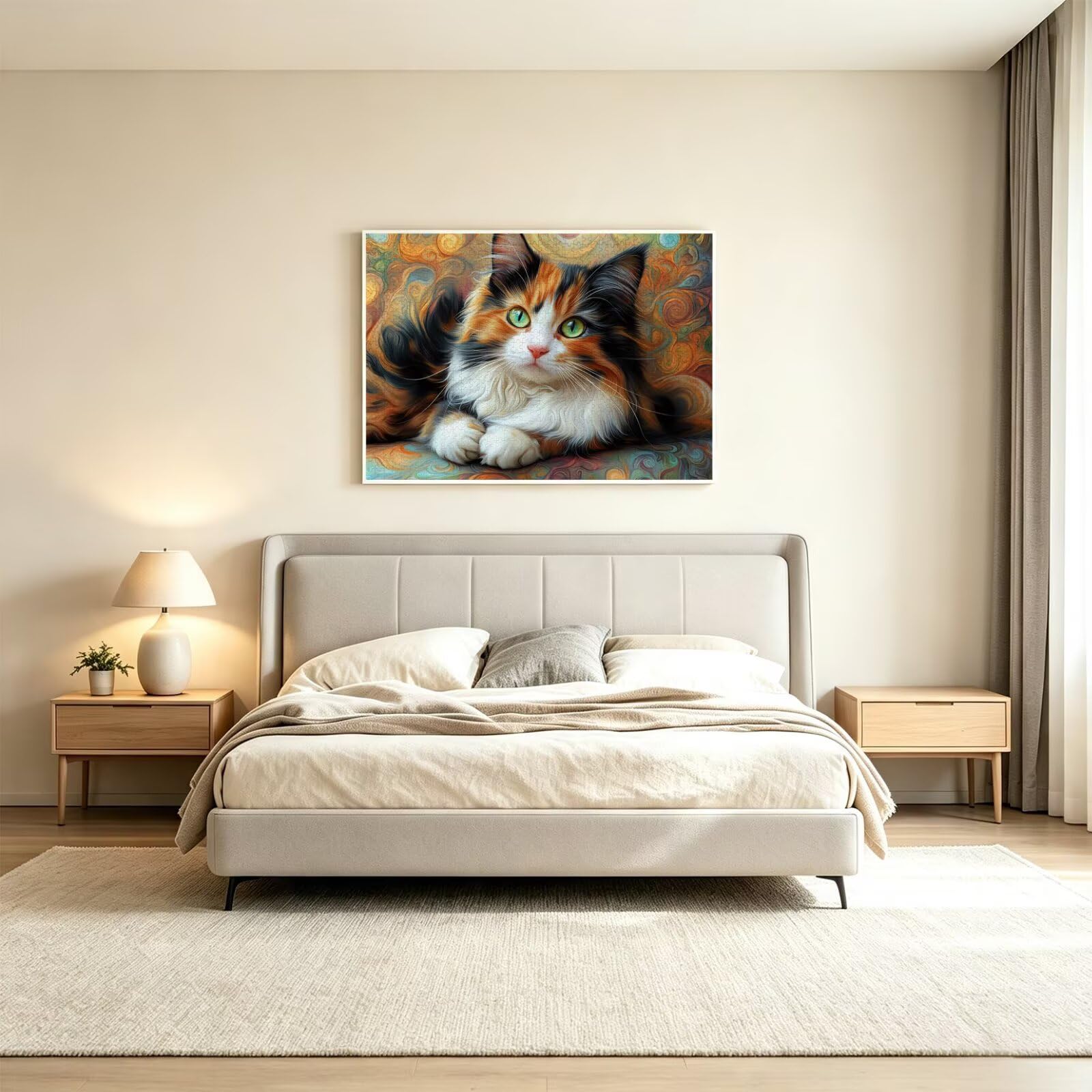 Puzzle 5000 Pezzi astratto Puzzle Legno gatto, n-39