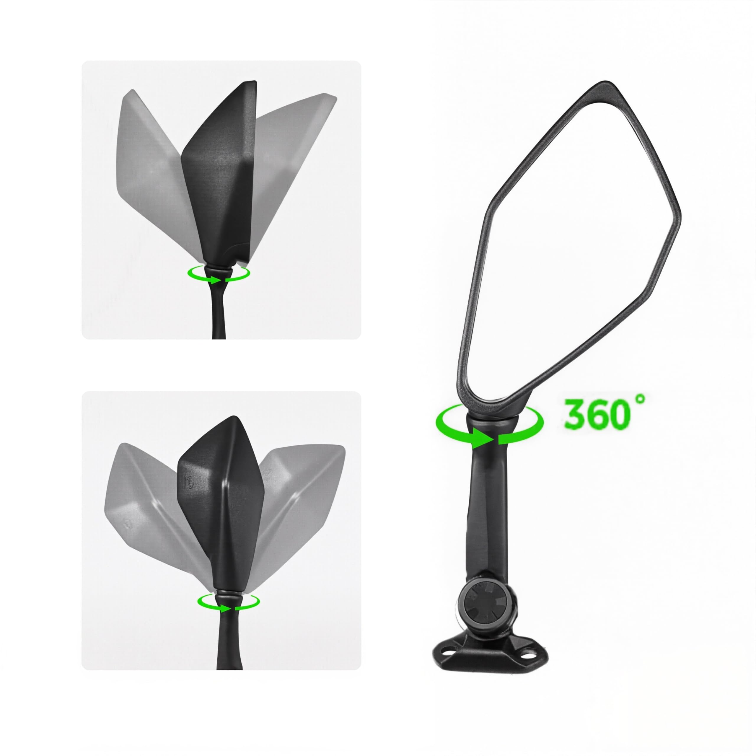 Letgoing Motorcycle 360° Rotating Convex Mirrors For ZX6R ZX-6R
