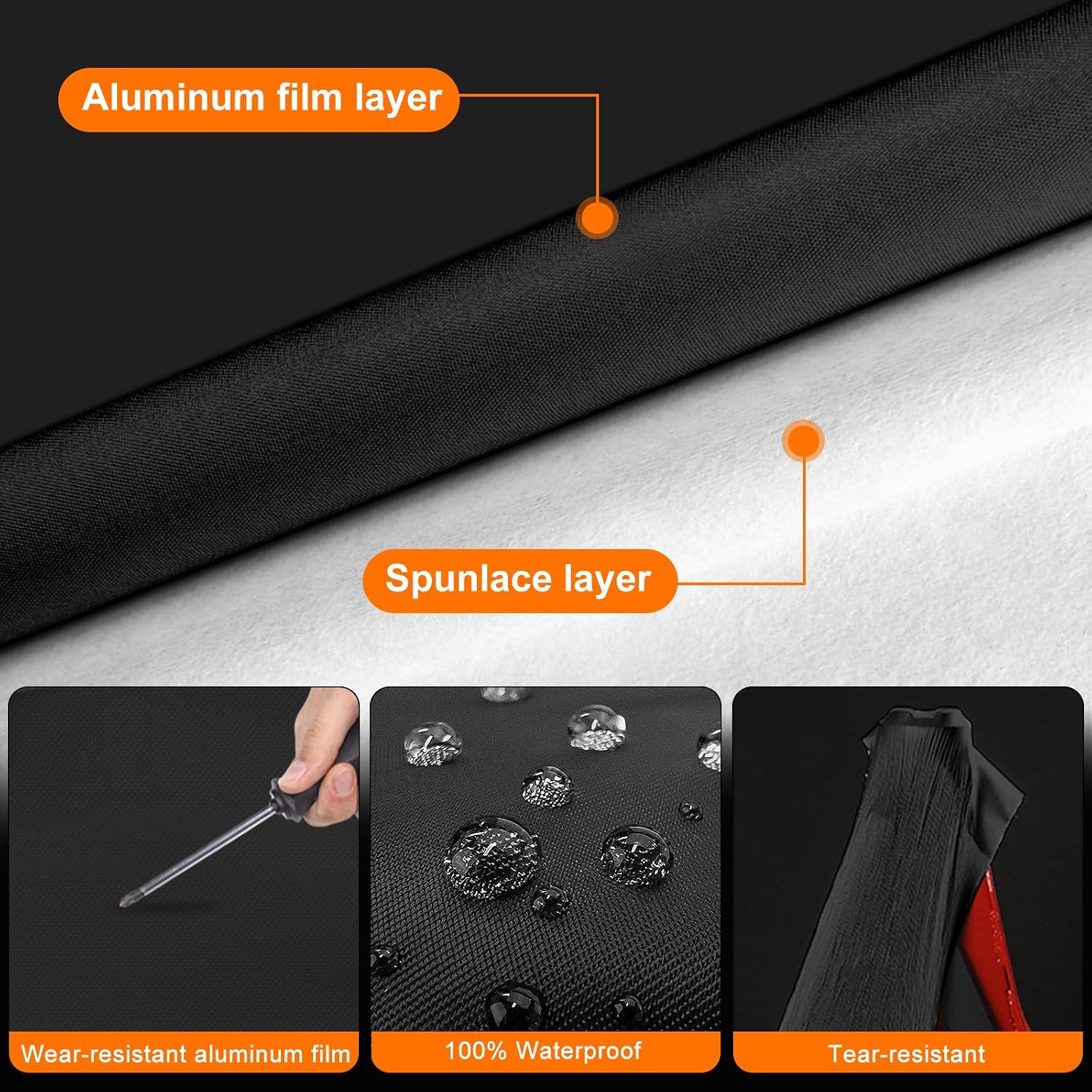Waterproof Car Cover Replace for Tesla Cybertruck, 6 Layers All Weather Car Covers with Zipper Door & Windproof Bands for Snow Rain Dust Protection