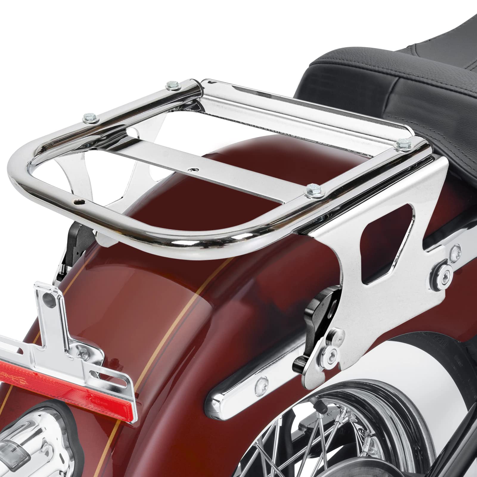 Detachable Two-Up Tour Pack Luggage Rack + Docking Hardware For Harley 1997-2008 – Chrome