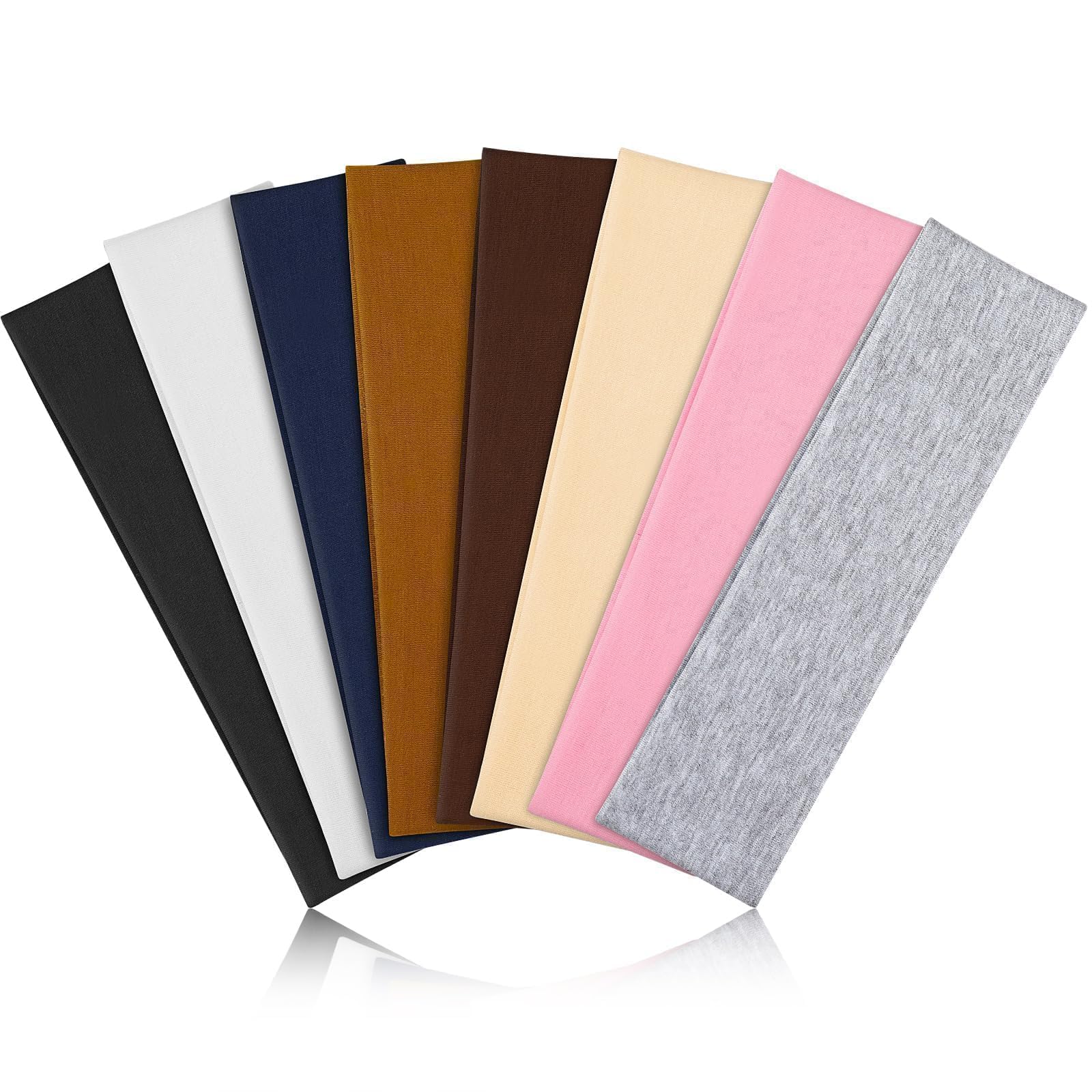 Headbands for Women Non Slip - 8 Pcs Head Bands for Women's Hair Accessory Stretchy Fabric Sweat Headband for Workout Sport Yoga Running Christmas Stocking Stuffers Birthday Gifts for Women Valentines-image-36