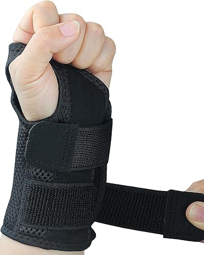 Wrist Brace for Carpal Tunnel Pain Relief, Wrist Support Splint for Women Men,Sprain, Repetitive Strain, Adjustable Hand Brace for Sleeping Fits Right Left Hand for Arthritis (Black, Left Hand, L/XL)