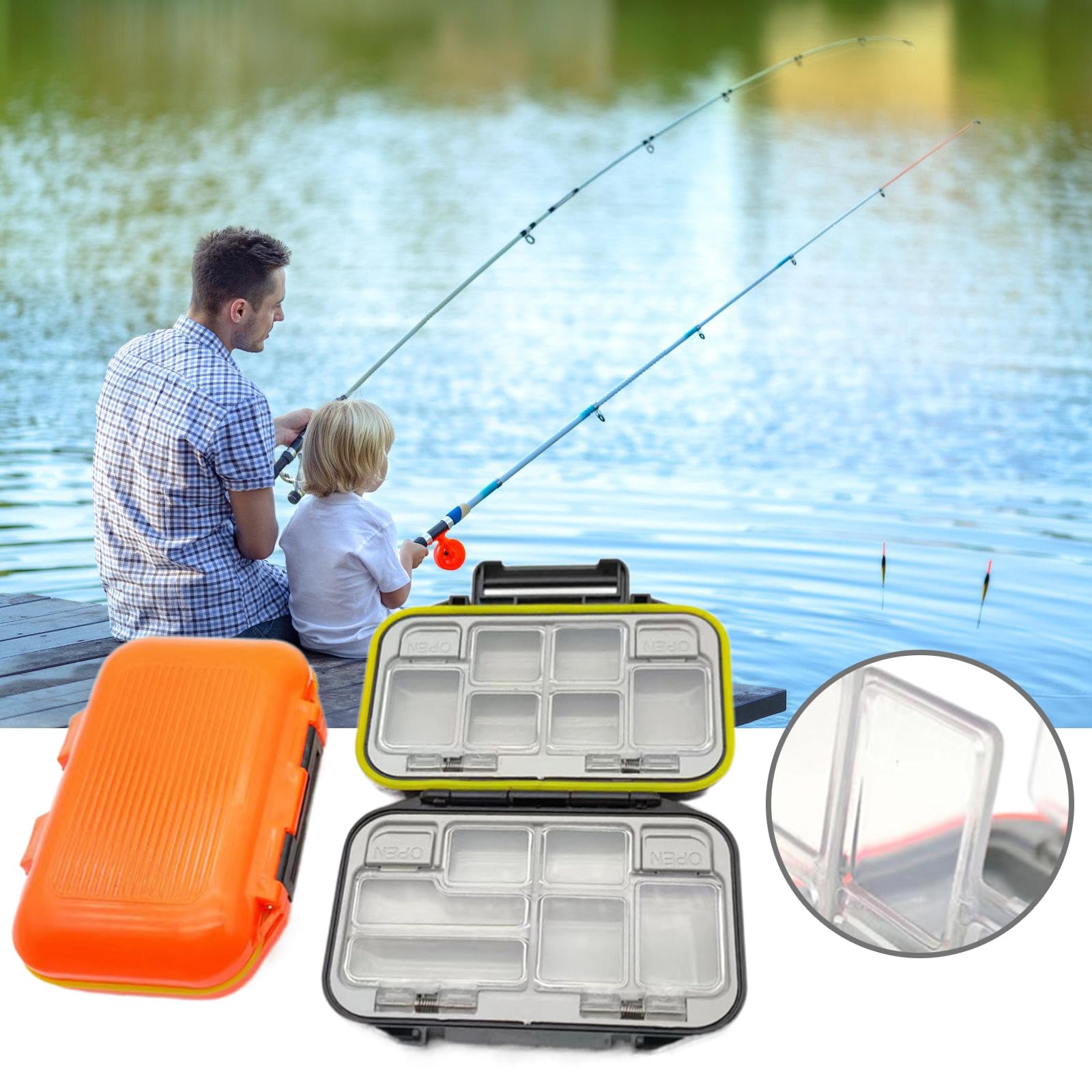Scatola Porta Esche Impermeabile &ndash; 12 Scomparti, Custodia Per Attrezzatura Da Pesca