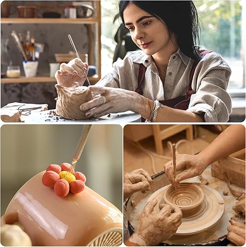 Miniatura 8 de 26 herramientas mejoradas de arcilla polimérica, herramientas de punteado, herramientas de escultura de arcilla, rodillo acrílico, herramientas de