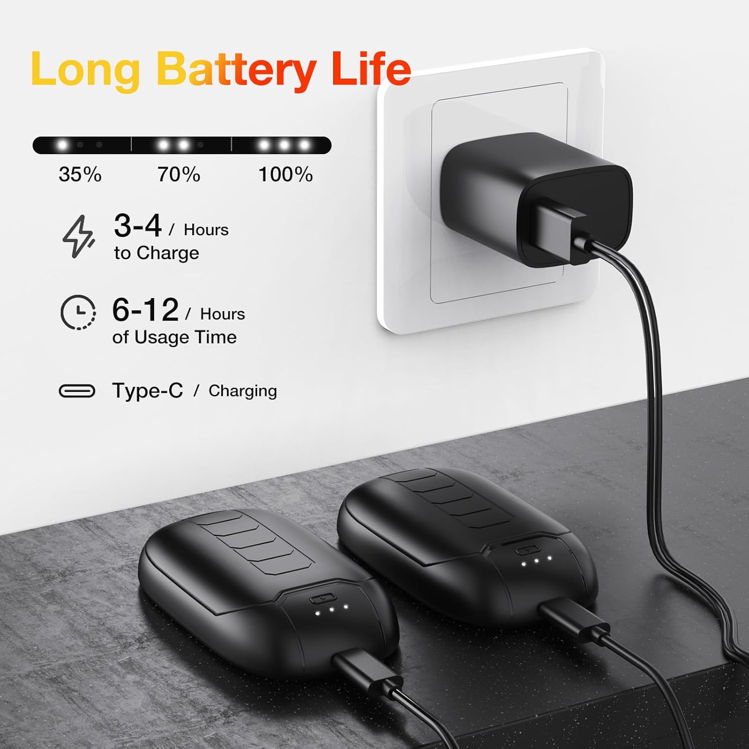 Magnetic Hand Warmers Rechargeable 2 Pack, QUIXOVA AI Electric Portable Pocket Heater Hand Warmers, 2 in 1 Reusable Handwarmers with AI Smart Chips, 12Hrs Long Safe Heat, Gifts for Christmas, Camping - Image 4