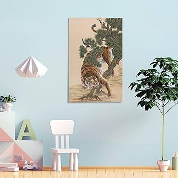 Amazon.co.jp: 中国龍 中国風 トラ 絵画 動物絵 玄関 風水 自然