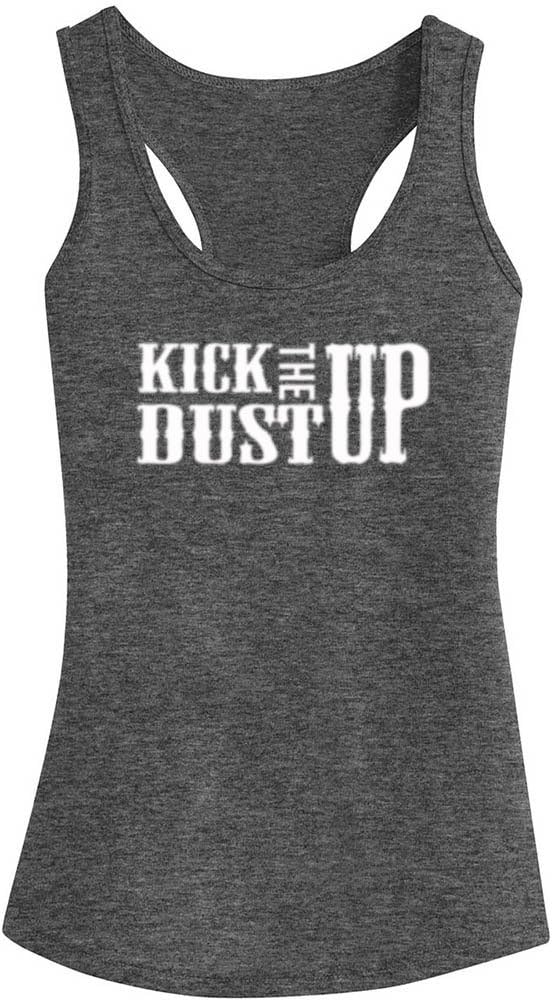 Loo Show Womens Kick Dust Up Country Song Fitness Workout Gym Tank Tops - Heathered Grey