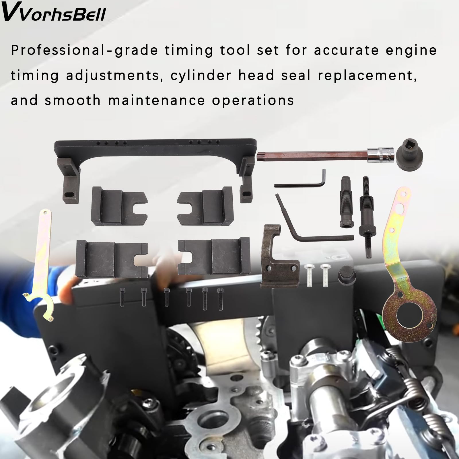 Kit d'outils de calage compatible avec BMW B38, B48, B58 - Ensemble d'outils de verrouillage d'arbre à cames - Série 3 - Série 5 - 2.0T - Outils de réparation de moteur - Outil de démontage