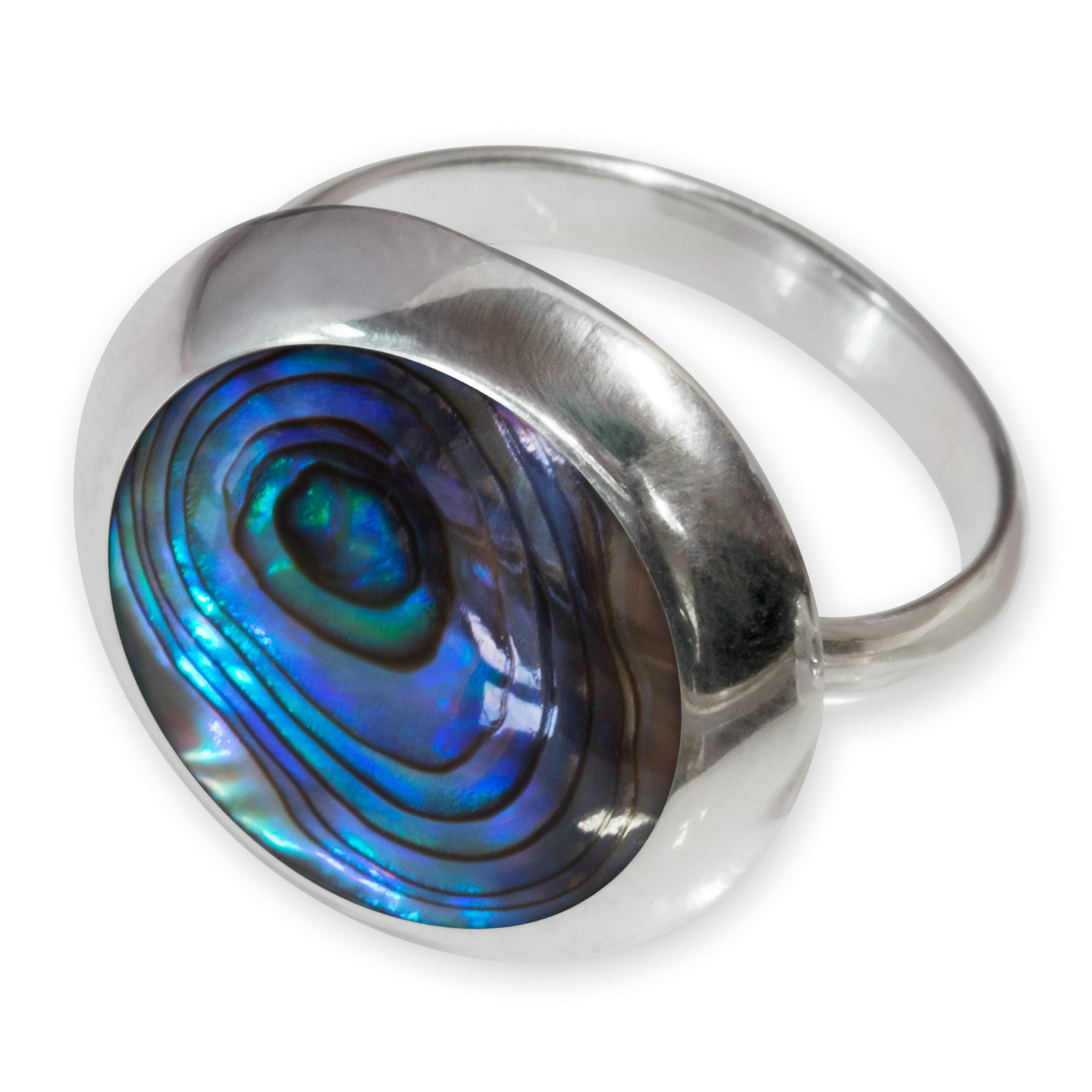 Fly Style Damen Ring aus 925 Silber - offener Ring mit Muschel oder Stein Inlays