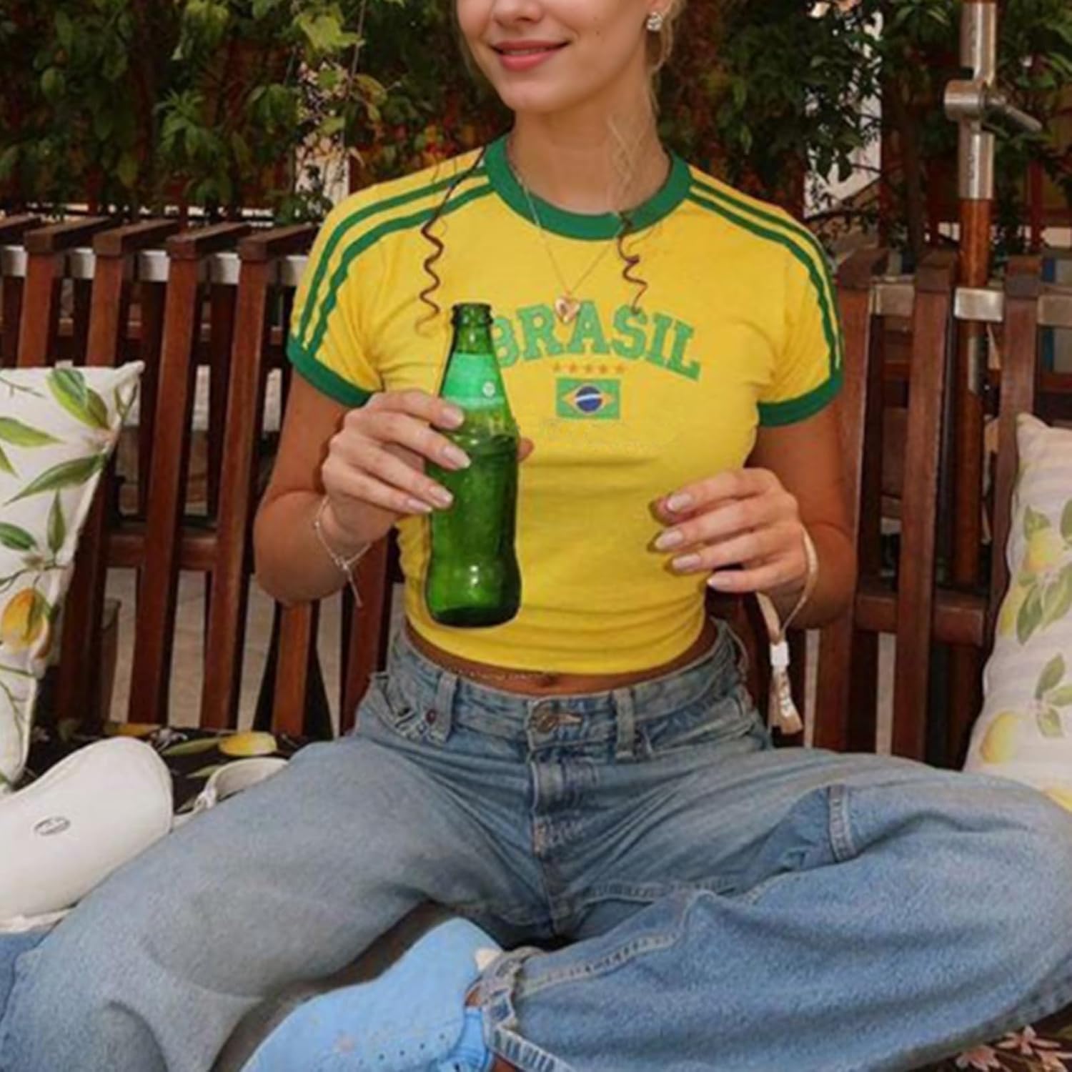 Vintage Graphic Baby Tees Brazil Jersey Shirts for Women Brasil Shirt Y2k Crop Tops for Teens Summer Going Out Tops - Image 6