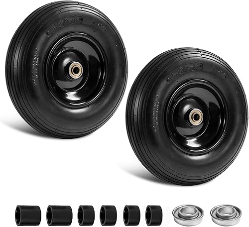 Neumático y rueda 4.00-6, neumático de carretilla de 13 pulgadas para carretillas, carretillas, carritos gorila, vagón, agujero de eje de 58