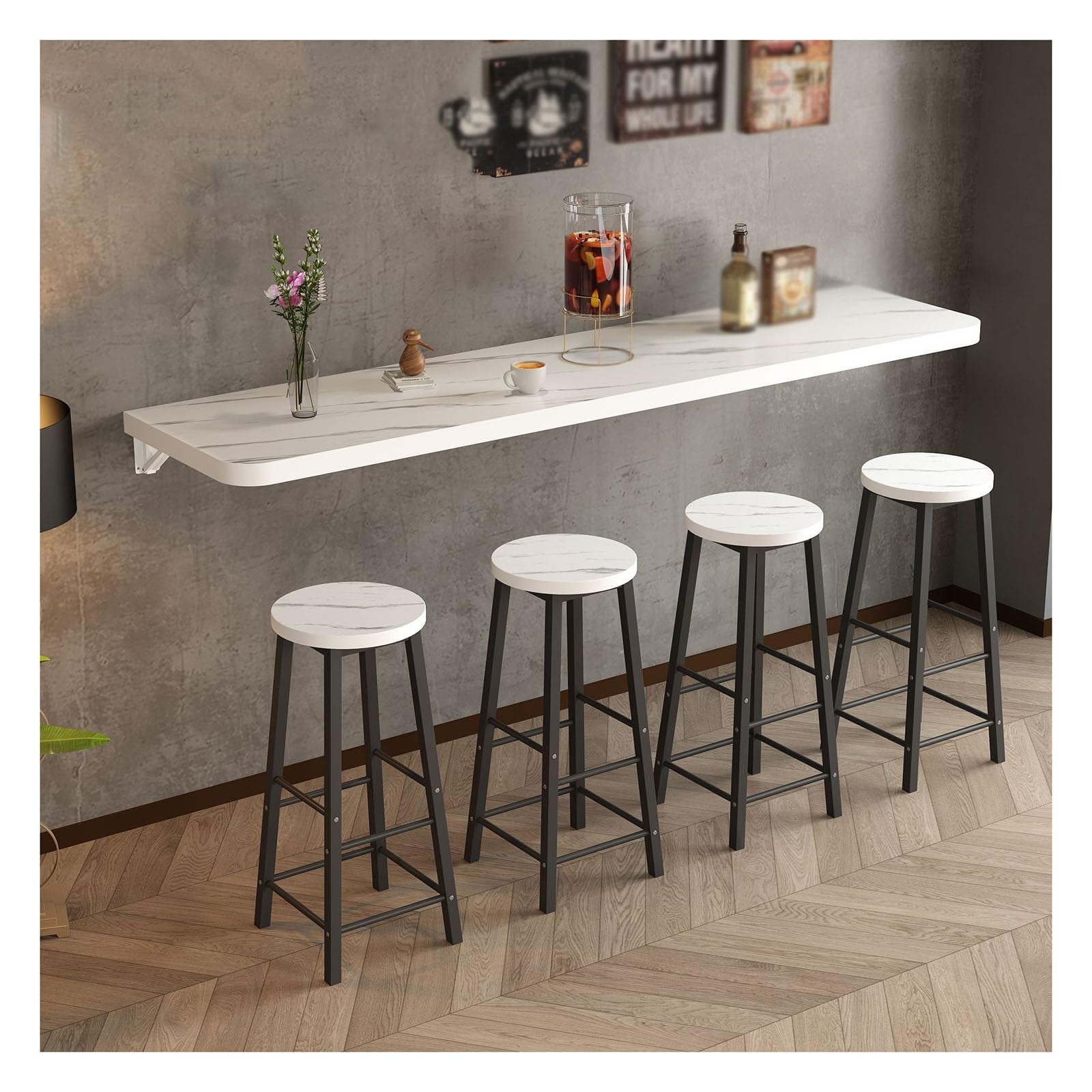 Table à manger pliante murale en bois pour petit espace et studio