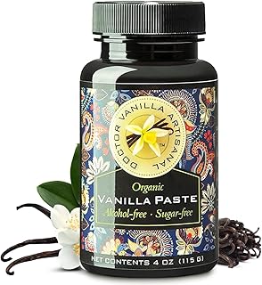 Organic Vanilla Alcohol‑Free Paste, 4 fl oz - Madagascar Bourbon vanilla, 100% natural, sugar‑free, GMO‑free, gluten‑free, vegan, paleo, keto, kosher, and halal
