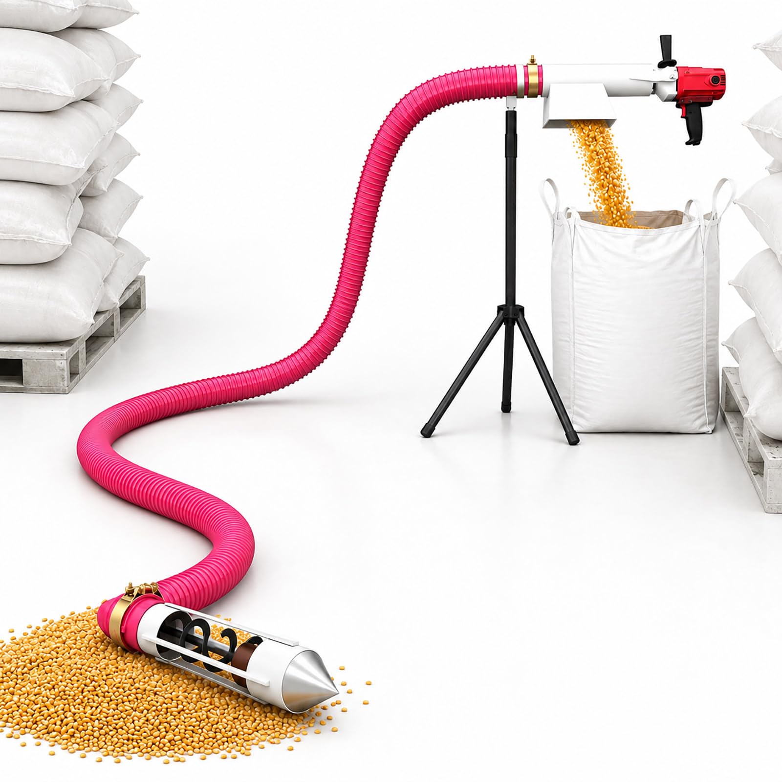 Trasportatore a Coclea da 2800 W per Granaglie, Flessibile e Portatile 4m