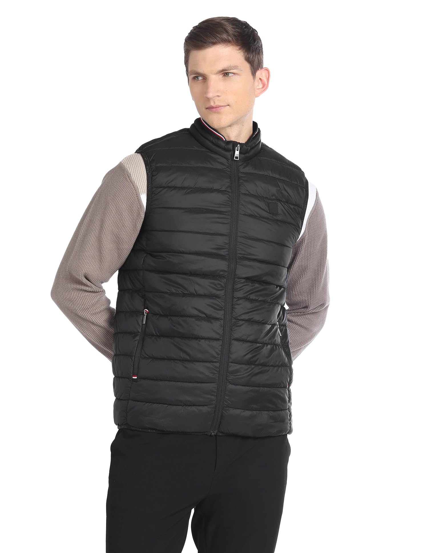 Men's Standard Length High Neck Sleeveless Puffer Jacket-image-27