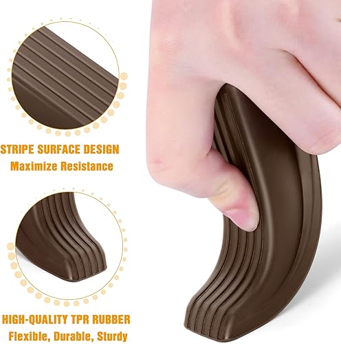 Miniatura 3 de Crosize Paquete de 5 topes de puerta para la parte inferior de la puerta, topes de puerta de goma de alta calidad, cuña de puerta resistente para