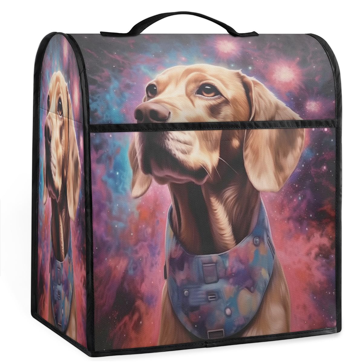Coffee Maker Cover Animal Dog Galaxy Kitchen Appliance Covers Small Appliance Covers Blender Cover Juicer Cover Dust Covers for Kitchen Appliances with Top Handle and Pockets,Washable,C284
