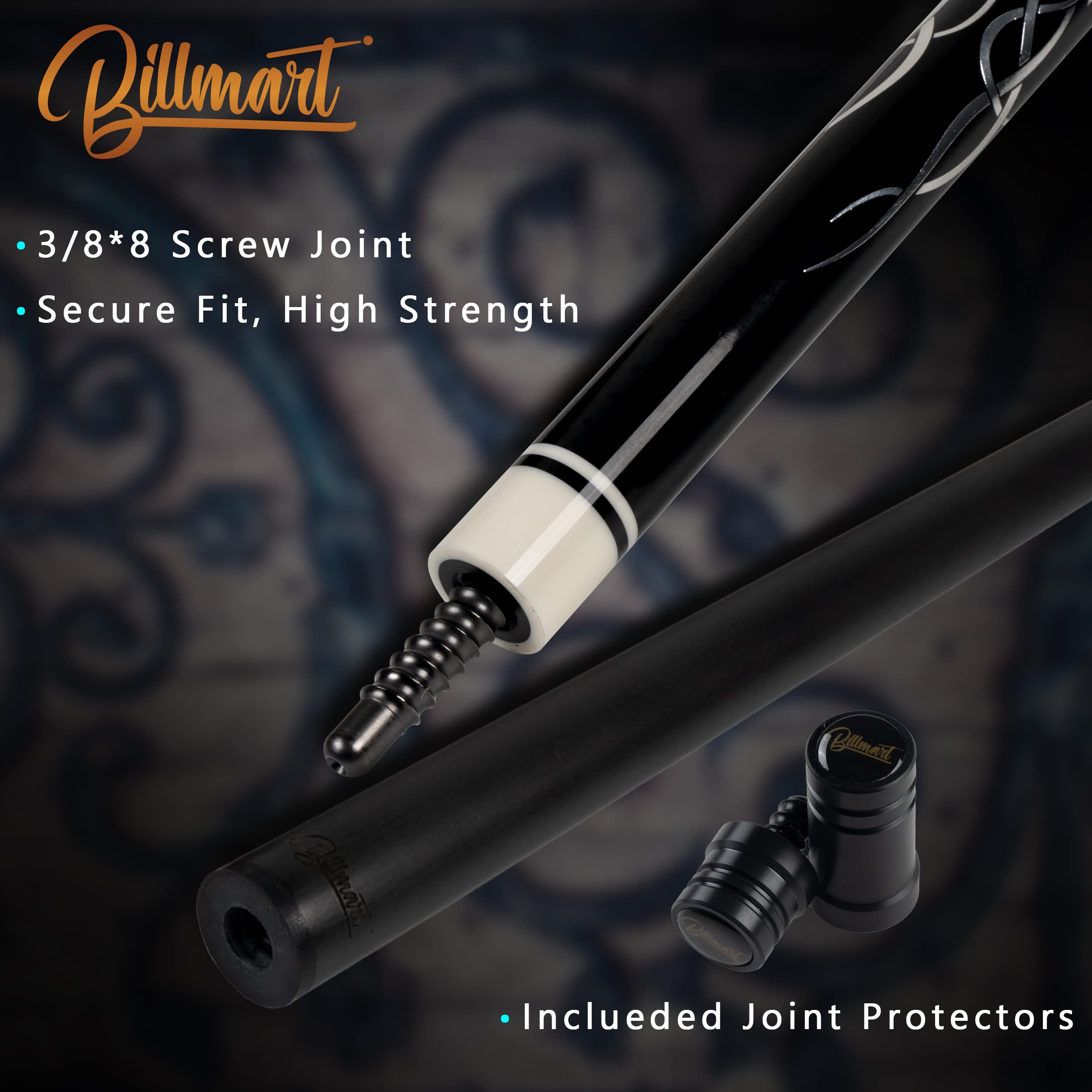 Billmart Pool Queue Koffer 2-teilig - Hartschale Tasche Für Billardstöcke