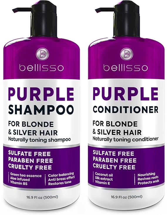 BELLISSO Purple Hair Mask and Purple Shampoo and Conditioner