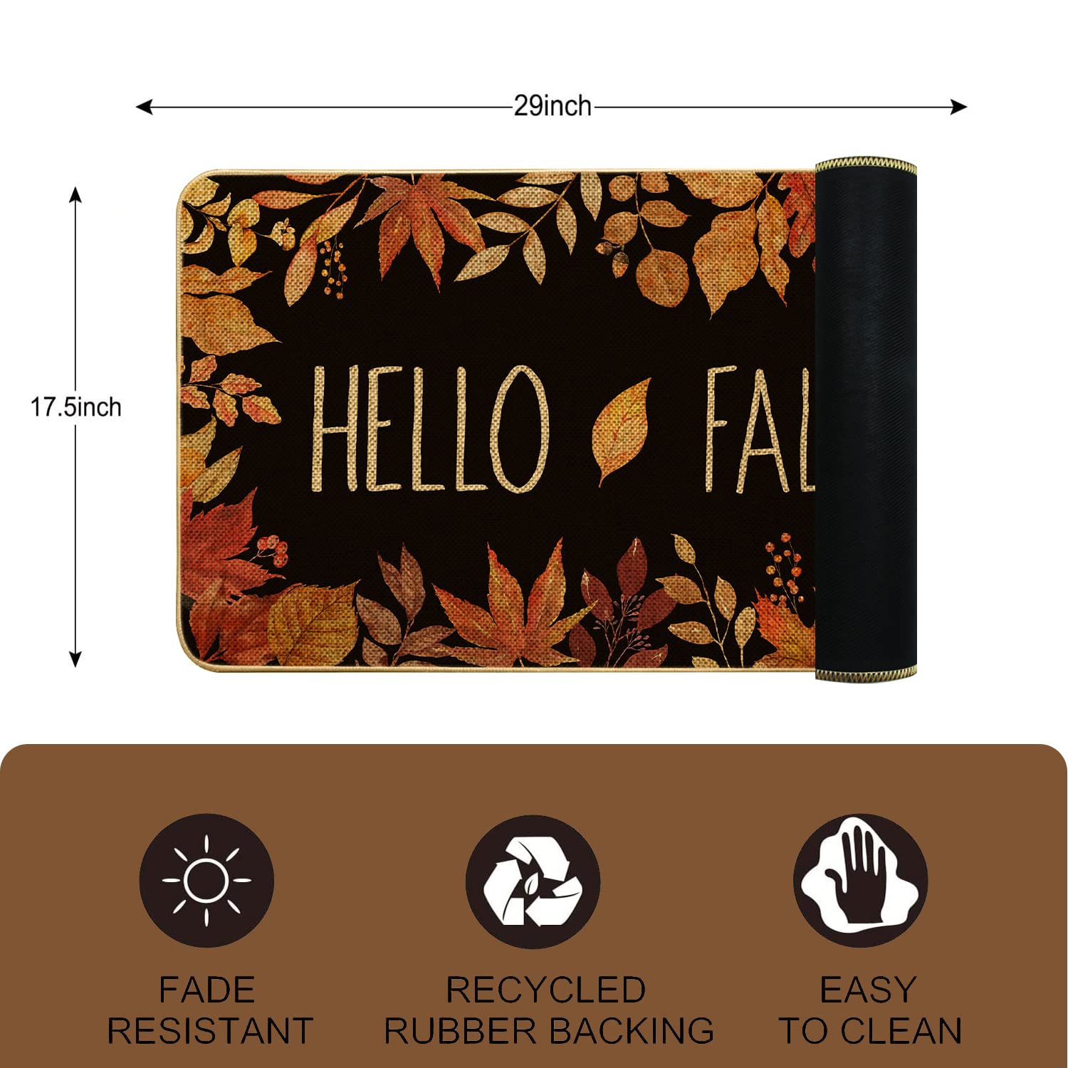 Fall Maple Leaves Doormat - Autumn Welcome Mat -2 Fall Maple Leaves Doormat - Autumn Welcome Mat -2