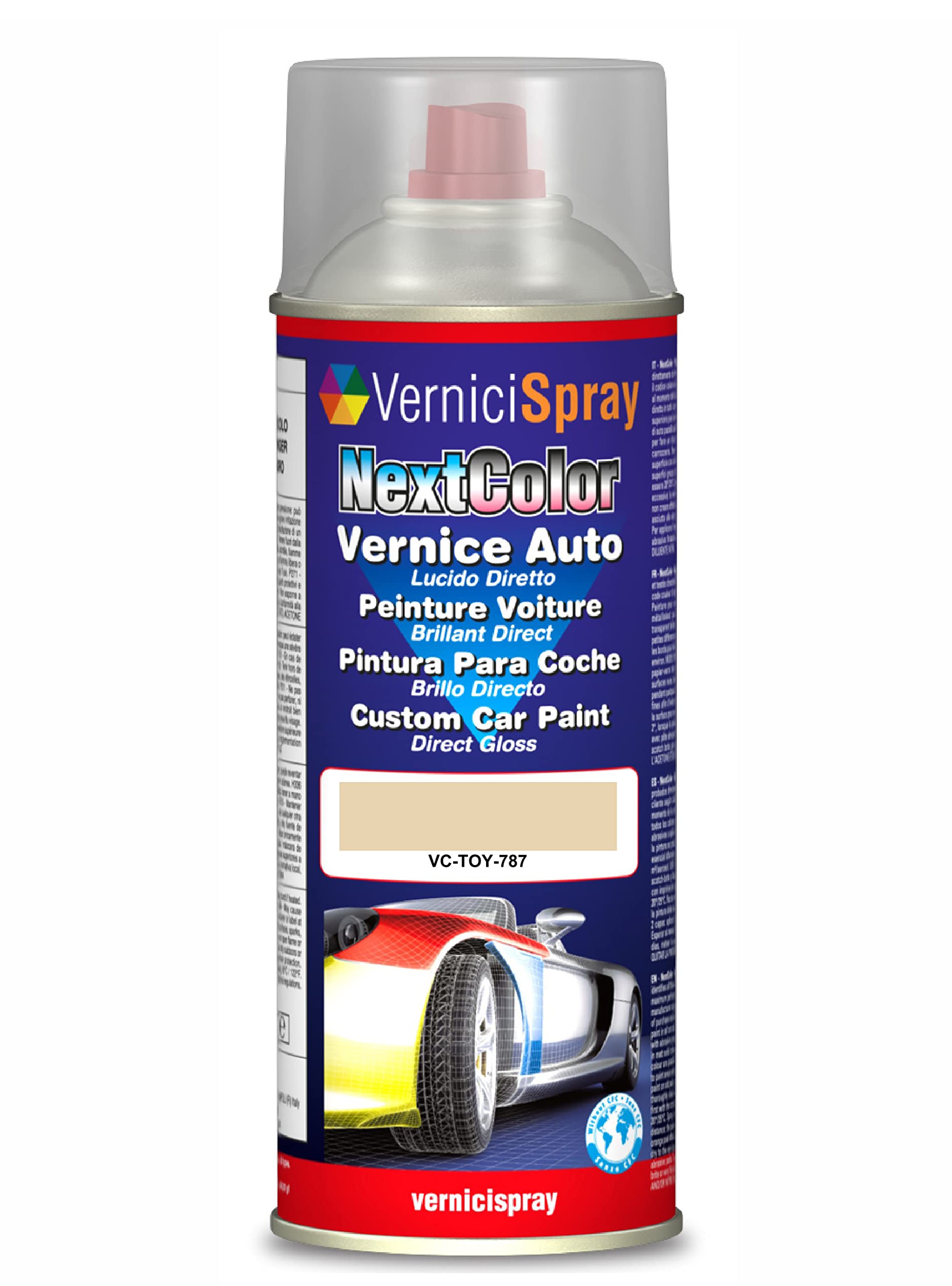 Vernice Ritocco compatibile con TOYOTA PRIUS 787 IVORY-TAXI per verniciatura carrozzeria in Bomboletta Spray 400 ml Vernice Spray Graffi Auto - Graffi Auto