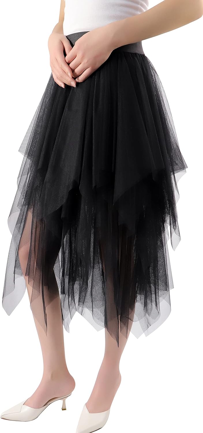 Bellady Tulle Skirt for Women, Tutu Dress Night Out Midi Skirt for Gown Wedding Party Formal Skirts