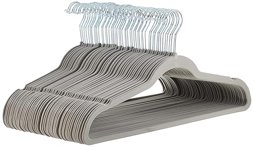 Amazon Basics Slim Velvet Non-Slip Space Saving Suit Clothes Hangers,