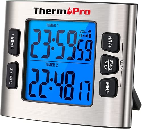 TempPro TM02 24H Kitchen Timer with Clock Mode & Dual