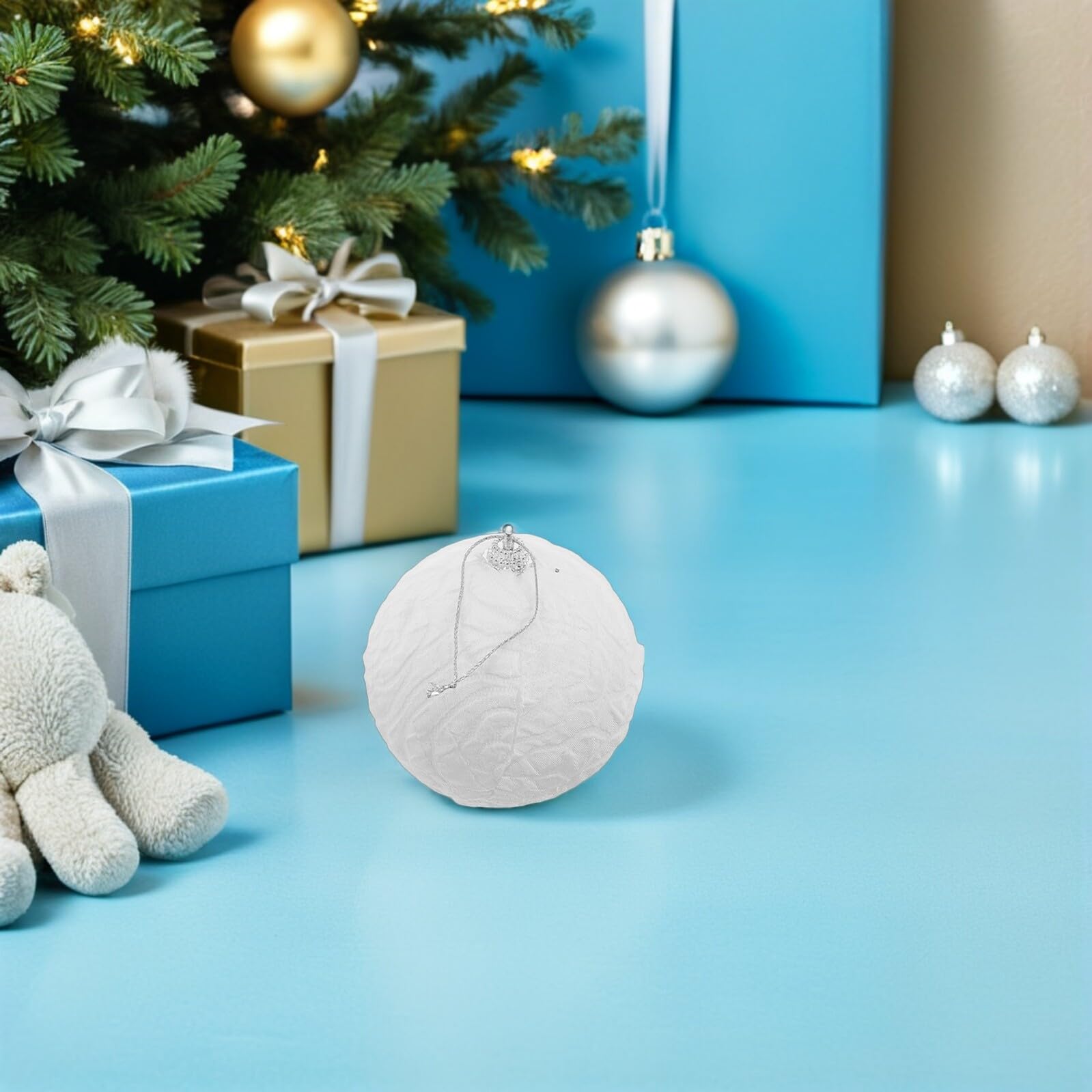 Didiseaon 12pezzi Palline Natalizie Bianche Ornamenti di Pizzo Infrangibili Mini Palline per Appendere all Albero di Natale Decorazioni per Feste e Accessori per Alberi di Natale