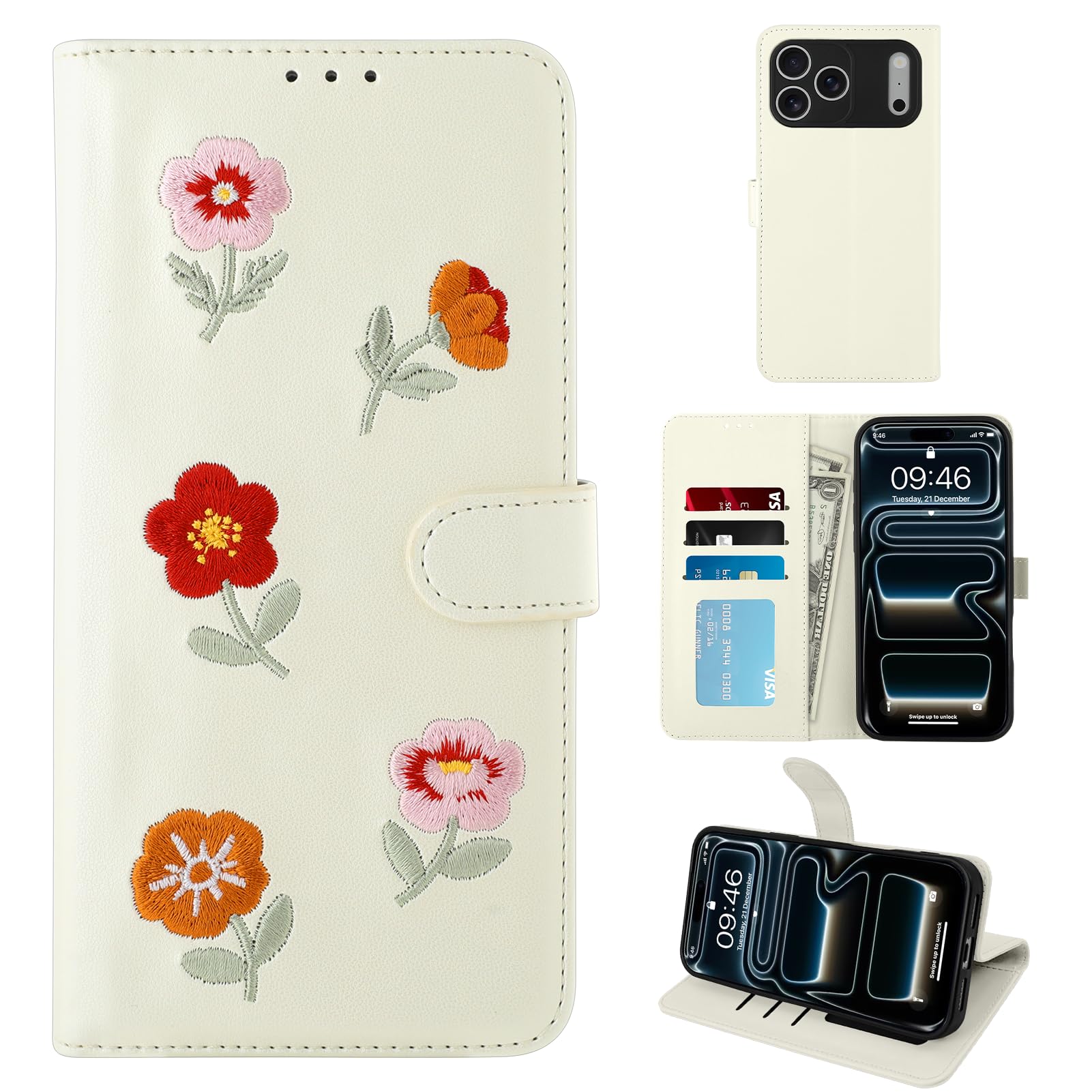 Custodia a portafoglio per iPhone 17 Pro Max con porta carte