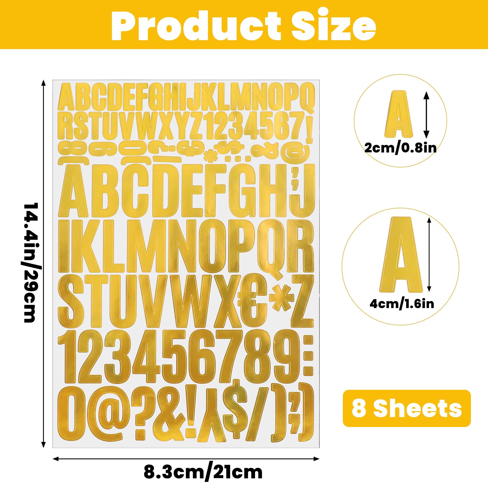 Muursticker Alfabet Letters Goud