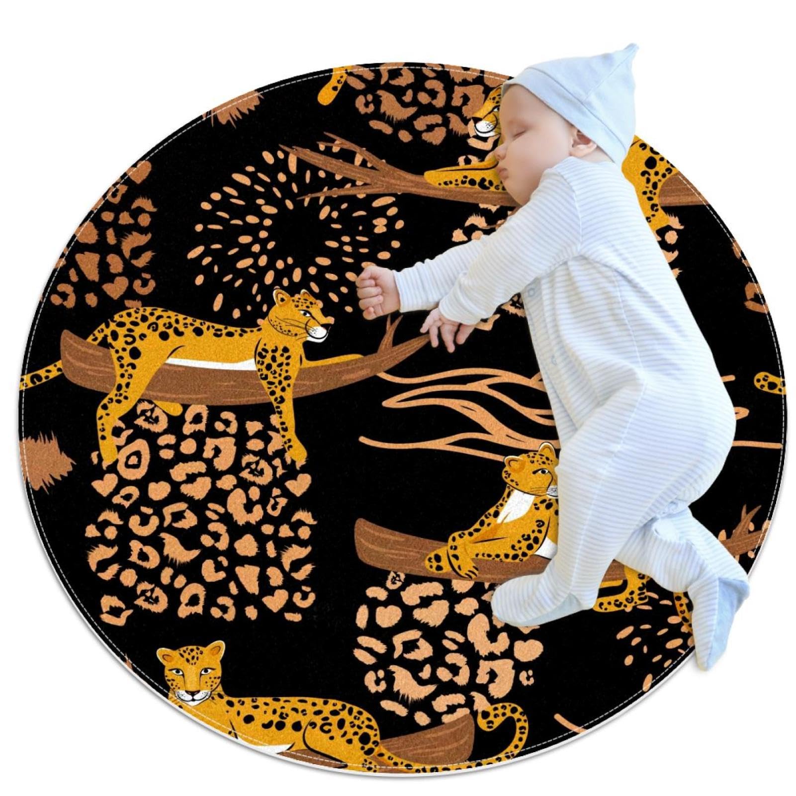 Tapis de douche antidérapant motif léopard sauvage, grand confort et sécurité