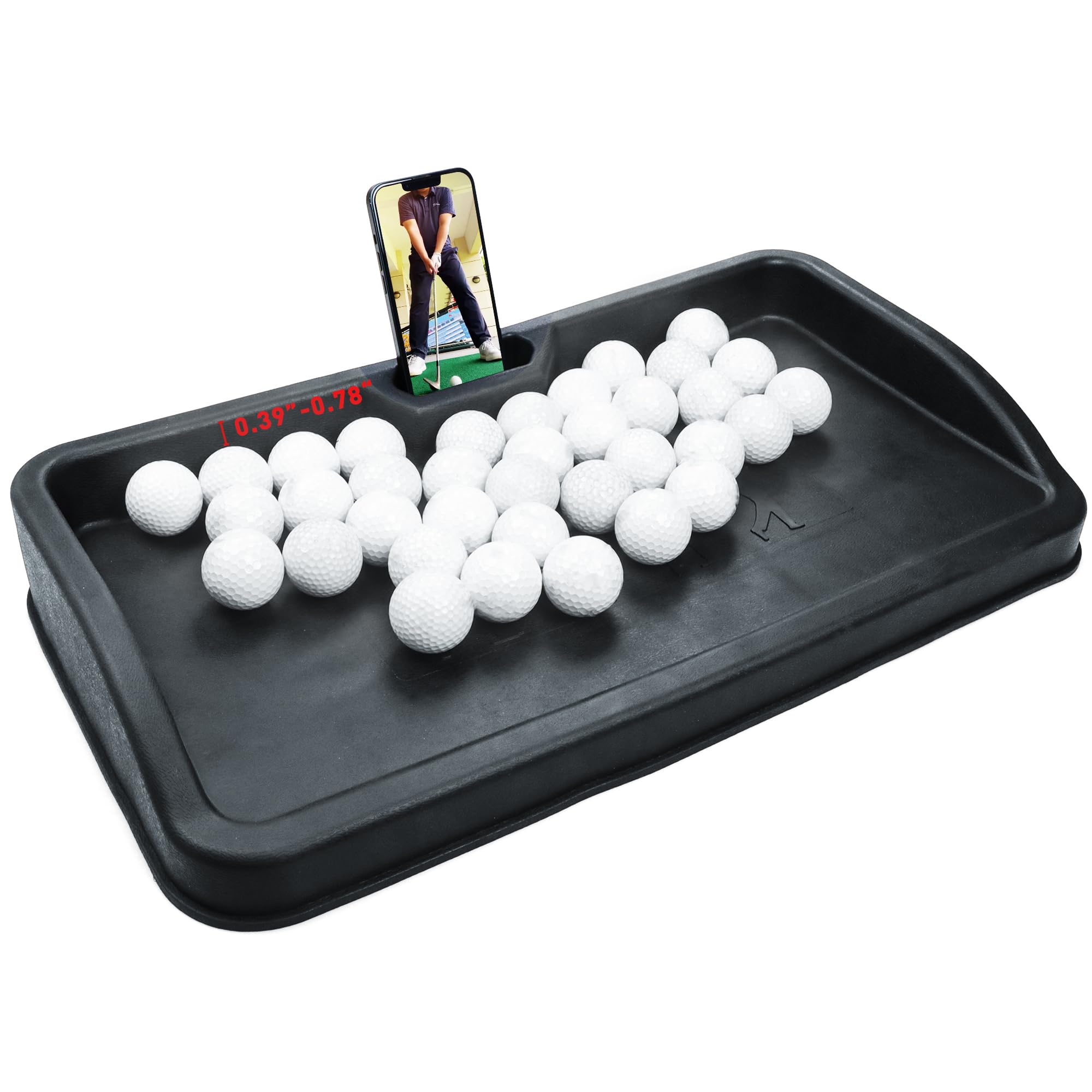 Profi Golfbälle Aufbewahrung, 100 Bälle Kapazität Schweres Gummi Golf Zubehör mit Hoher Schlagfestigkeit, Schwarzes Golf Training Ball Tray für Driving Range & Praxis